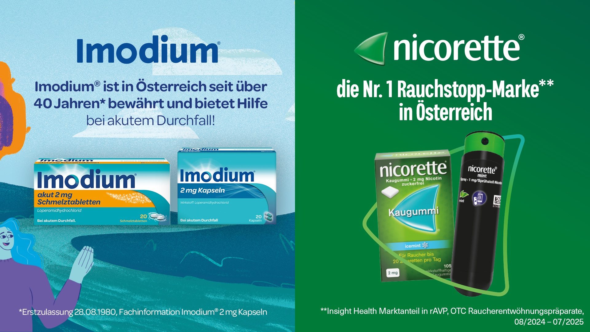 Header Imodium & nicorette auf der APOTHEKENTOUR.